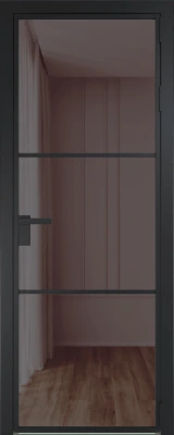 Алюминиевая дверь Profil Doors 13 AG Черный матовый Золотистая бронза