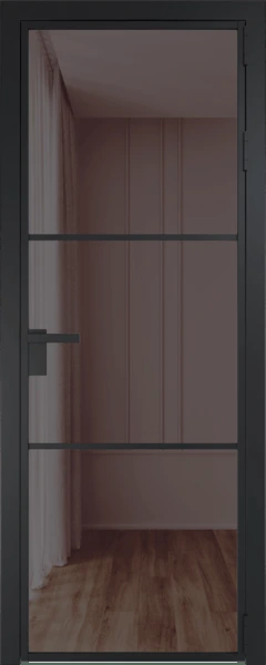 Алюминиевая дверь Profil Doors 13 AG Черный матовый Золотистая бронза