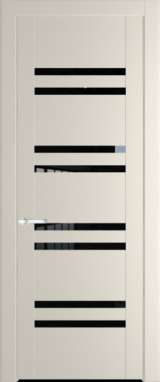 Межкомнатная дверь Profil Doors 1.6 P Черный триплекс Кремовая Магнолия (RAL 120-04)