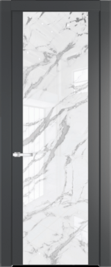 Межкомнатная дверь Profil Doors 1.7 P Нефи белый узор серебро Графит (Pantone 425С)