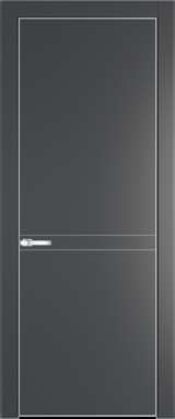 Межкомнатная дверь Profil Doors 11 PE Графит (Pantone 425С) Серебро