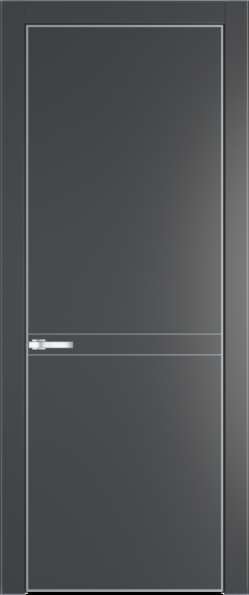Межкомнатная дверь Profil Doors 11 PE Графит (Pantone 425С) Серебро