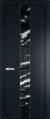 Межкомнатная дверь Profil Doors 1.9 P Нефи черный узор серебро Нэви Блу (RAL 7016)