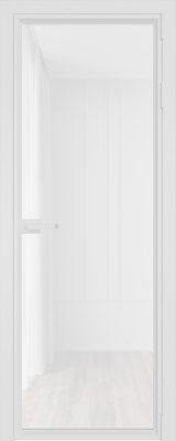 Алюминиевая дверь Profil Doors 1AV Вайт Белый триплекс