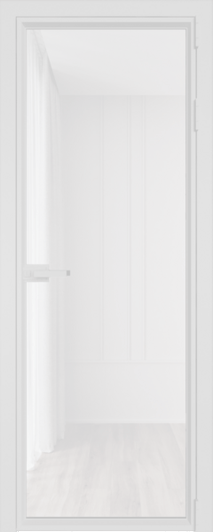 Алюминиевая дверь Profil Doors 1AV Вайт Белый триплекс