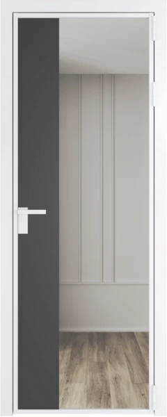 Алюминиевая дверь Profil Doors 7 AG Вайт Прозрачное Каштан темный