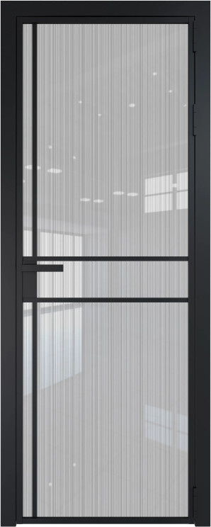 Алюминиевая дверь Profil Doors 9 AG Черный матовый Страйп