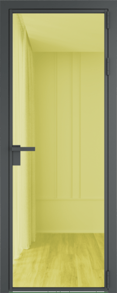 Алюминиевая дверь Profil Doors 1 AG Серая ночь Золотое шпион