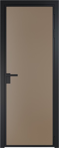 Алюминиевая дверь Profil Doors 1 AG Черный матовый RAL9005 Монохром капучино