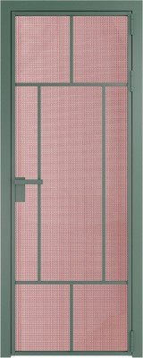 Алюминиевая дверь Profil Doors 10 AG Зеленый воск Кризет Розовый