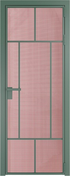 Алюминиевая дверь Profil Doors 10 AG Зеленый воск Кризет Розовый