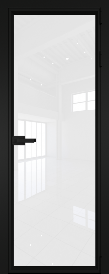 1AV Черный матовый RAL9005 стекло Белый триплекс