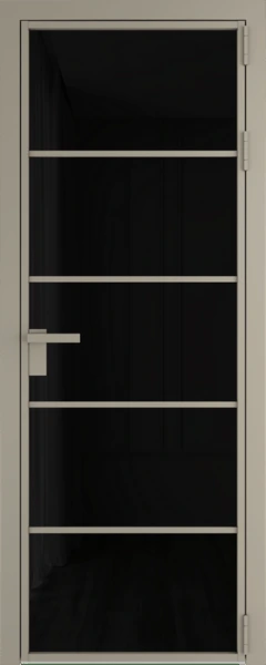 Алюминиевая дверь Profil Doors 14 AG Никель матовый Черный триплекс