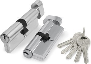 Цилиндровый Fuaro (Фуаро) механизм (100 ZM/70) 1000ZMKnob70(30+10+30) CP хром 5Key с вертушкой