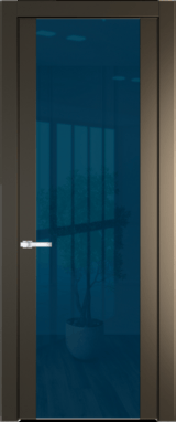 Межкомнатная дверь Profil Doors 1.7 P Зеркало синее Перламутр бронза