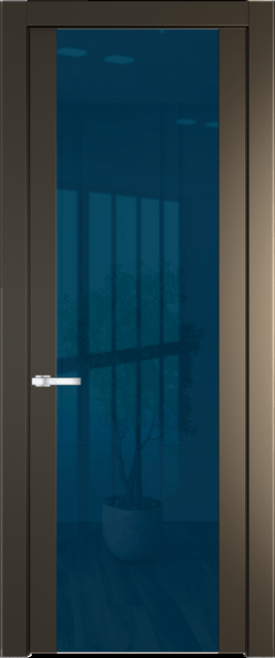 Межкомнатная дверь Profil Doors 1.7 P Зеркало синее Перламутр бронза