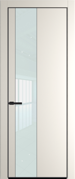 Межкомнатная дверь Profil Doors Orange 19 PE.O Белый лак Перламутр белый Черный матовый RAL9005