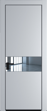 Межкомнатная дверь Profil Doors 17 PA Черный матовый RAL9005 Зеркало Лайт Грей (RAL 870-01)