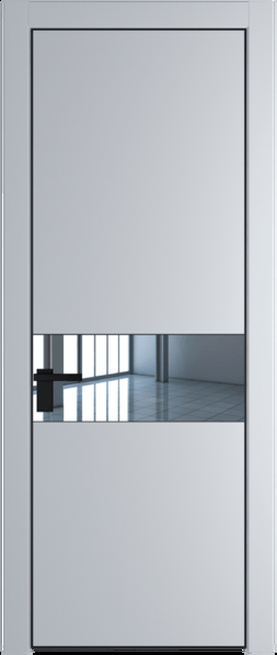 Межкомнатная дверь Profil Doors 17 PA Черный матовый RAL9005 Зеркало Лайт Грей (RAL 870-01)