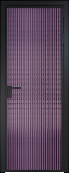 Алюминиевая дверь Profil Doors 1 AG Черный матовый Мору Фиолетовое