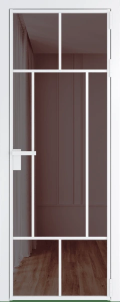 Алюминиевая дверь Profil Doors 10 AG Вайт Золотистая бронза