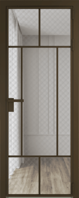 Алюминиевая дверь Profil Doors 10 AG Деорэ Ромб серебро
