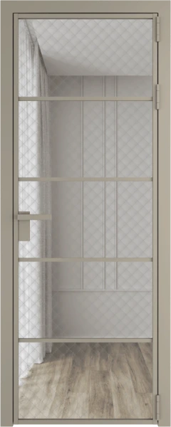 Алюминиевая дверь Profil Doors 14 AG Никель матовый Ромб серебро