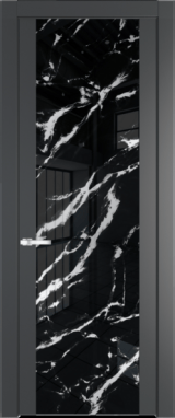 Межкомнатная дверь Profil Doors 1.7 P Нефи черный узор серебро Графит (Pantone 425С)