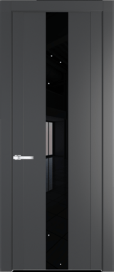 Межкомнатная дверь Profil Doors 1.9 P Lacobel Черный лак Графит (Pantone 425С)