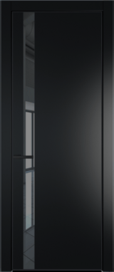 Межкомнатная дверь Profil Doors 18 PA Черный матовый Зеркало серое Блэк