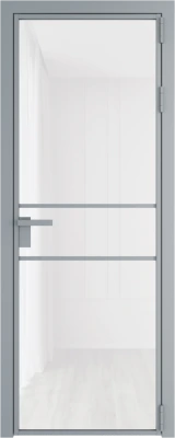 Алюминиевая дверь Profil Doors 2 AG Серебро Белый триплекс