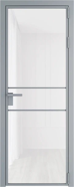 Алюминиевая дверь Profil Doors 2 AG Серебро Белый триплекс