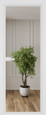 Алюминиевая дверь Profil Doors 1AV Вайт Зеркало