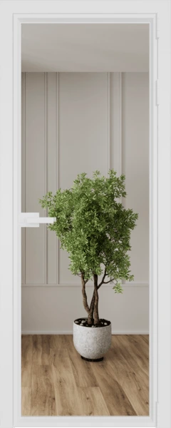 Алюминиевая дверь Profil Doors 1AV Вайт Зеркало