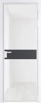 Алюминиевая дверь Profil Doors 6 AG Вайт Белый триплекс Каштан темный
