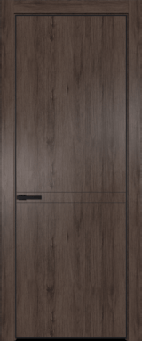 Межкомнатная дверь Profil Doors 11 NA Черный матовый RAL9005 Дуб Тобакко