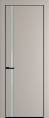 Межкомнатная дверь Profil Doors 21 PA Черный матовый RAL9005 Lacobel Белый лак Сэнд