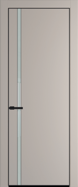 Межкомнатная дверь Profil Doors 21 PA Черный матовый RAL9005 Lacobel Белый лак Сэнд