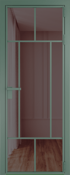 Алюминиевая дверь Profil Doors 10 AG Зеленый воск Золотистая бронза