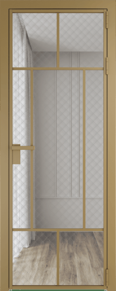 Алюминиевая дверь Profil Doors 10 AG Золото Ромб серебро
