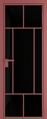 Алюминиевая дверь Profil Doors 10 AG Красный антрацит Черный триплекс