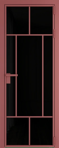Алюминиевая дверь Profil Doors 10 AG Красный антрацит Черный триплекс