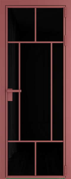 Алюминиевая дверь Profil Doors 10 AG Красный антрацит Черный триплекс