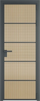 Алюминиевая дверь Profil Doors 14 AG Серая ночь Мору Золото