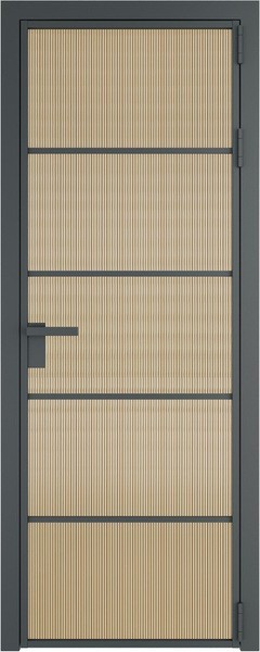 Алюминиевая дверь Profil Doors 14 AG Серая ночь Мору Золото