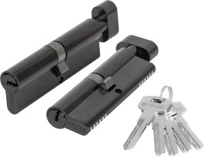 Цилиндровый Fuaro (Фуаро) механизм (200 ZM/110) 2000ZM Knob 110 (50+10+50) BL-24 черный 5Key с вертушкой