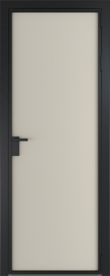 Алюминиевая дверь Profil Doors Orange 1 AP.O Перламутр белый элегант Черный матовый