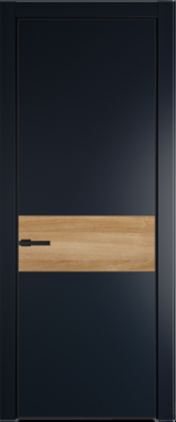 Межкомнатная дверь Profil Doors 17 PE Lacobel Белый лак Сэнд Черный матовый RAL9005 Дуб Карамель
