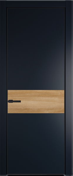 Межкомнатная дверь Profil Doors 17 PE Lacobel Белый лак Сэнд Черный матовый RAL9005 Дуб Карамель