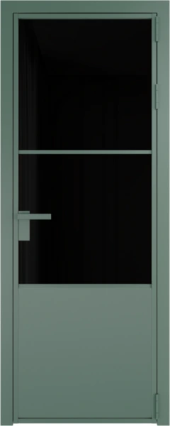 Алюминиевая дверь Profil Doors 20 AG Зеленый воск Черный триплекс